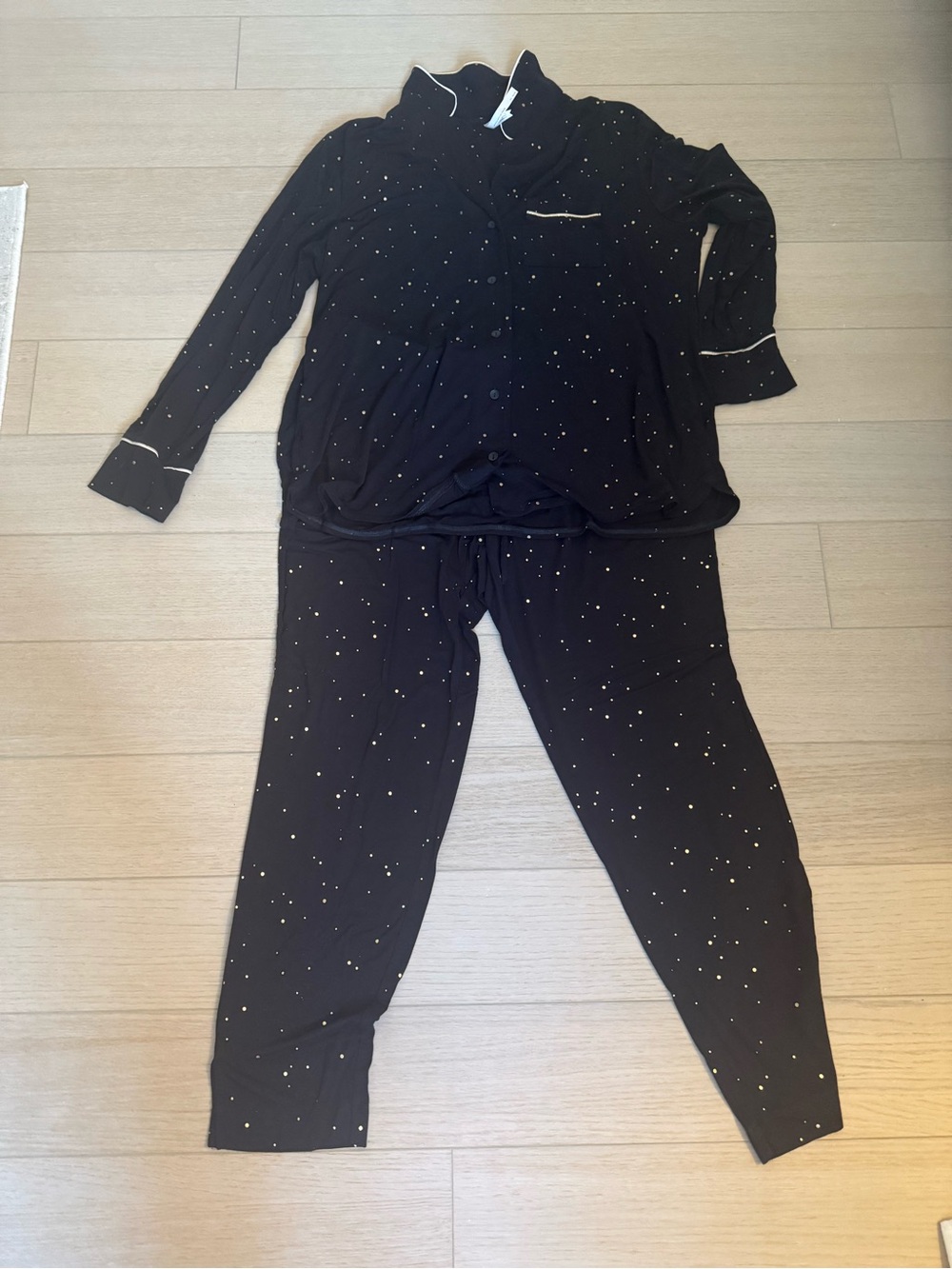 Soma Black and Gold Print Pajama Set